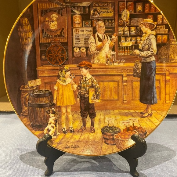 Vintage: Bradford Exchange 1994, “Sam’s Grocery Store” by Lee Dubin. No: 1726B. - Picture 4 of 12